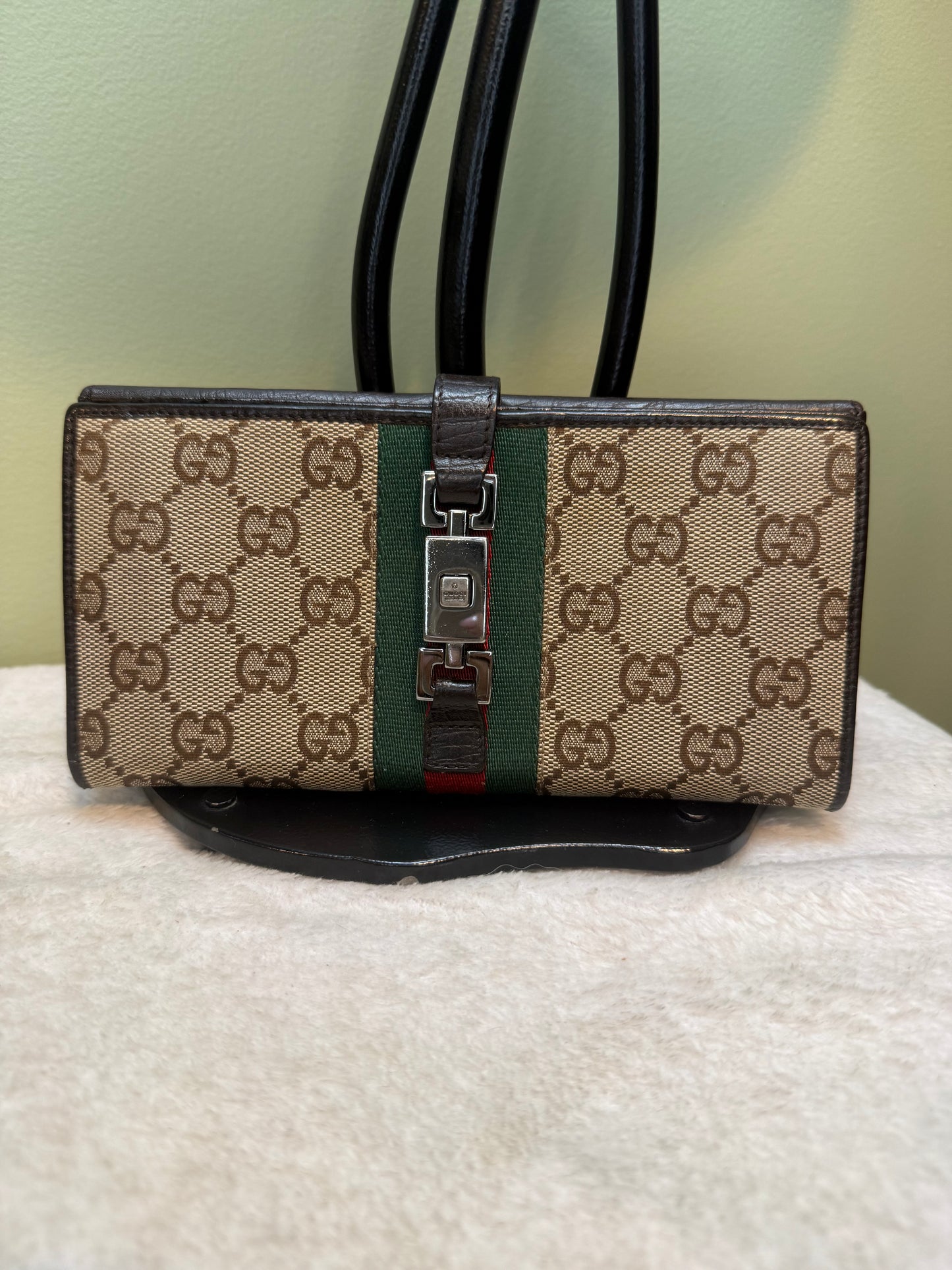 1599. Gucci Canvas Jackie Continental Wallet