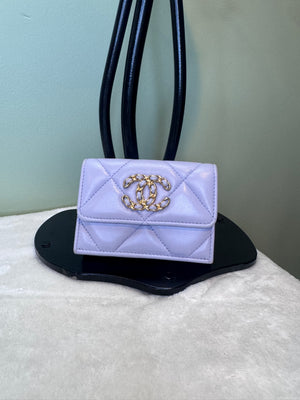 1863. Chanel 19 Lilac Compact Wallet