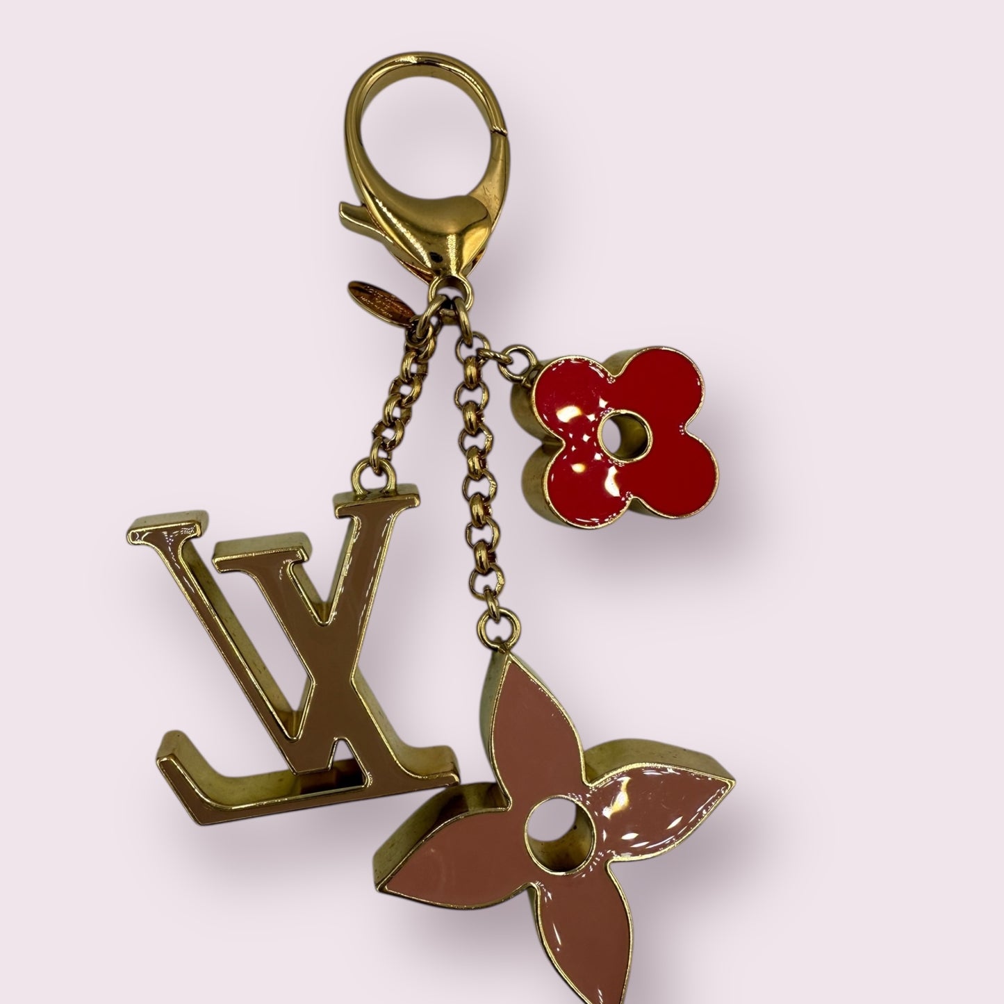 252. Louis Vuitton Fleur de Monogram Multi color Gold Bag charm