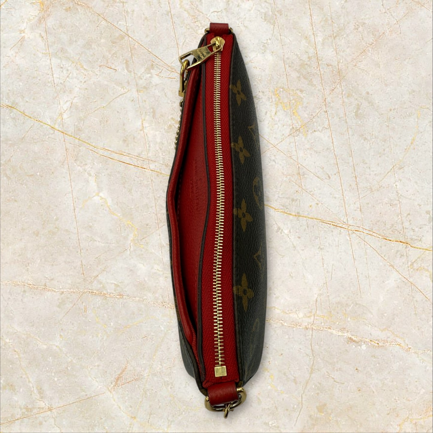 Louis Vuitton Monogram Canvas & Cerise Pallas Clutch