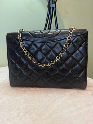 1906. Chanel Black Vintage Quilted Lambskin Flap Bag ( Series 1; 86-88)