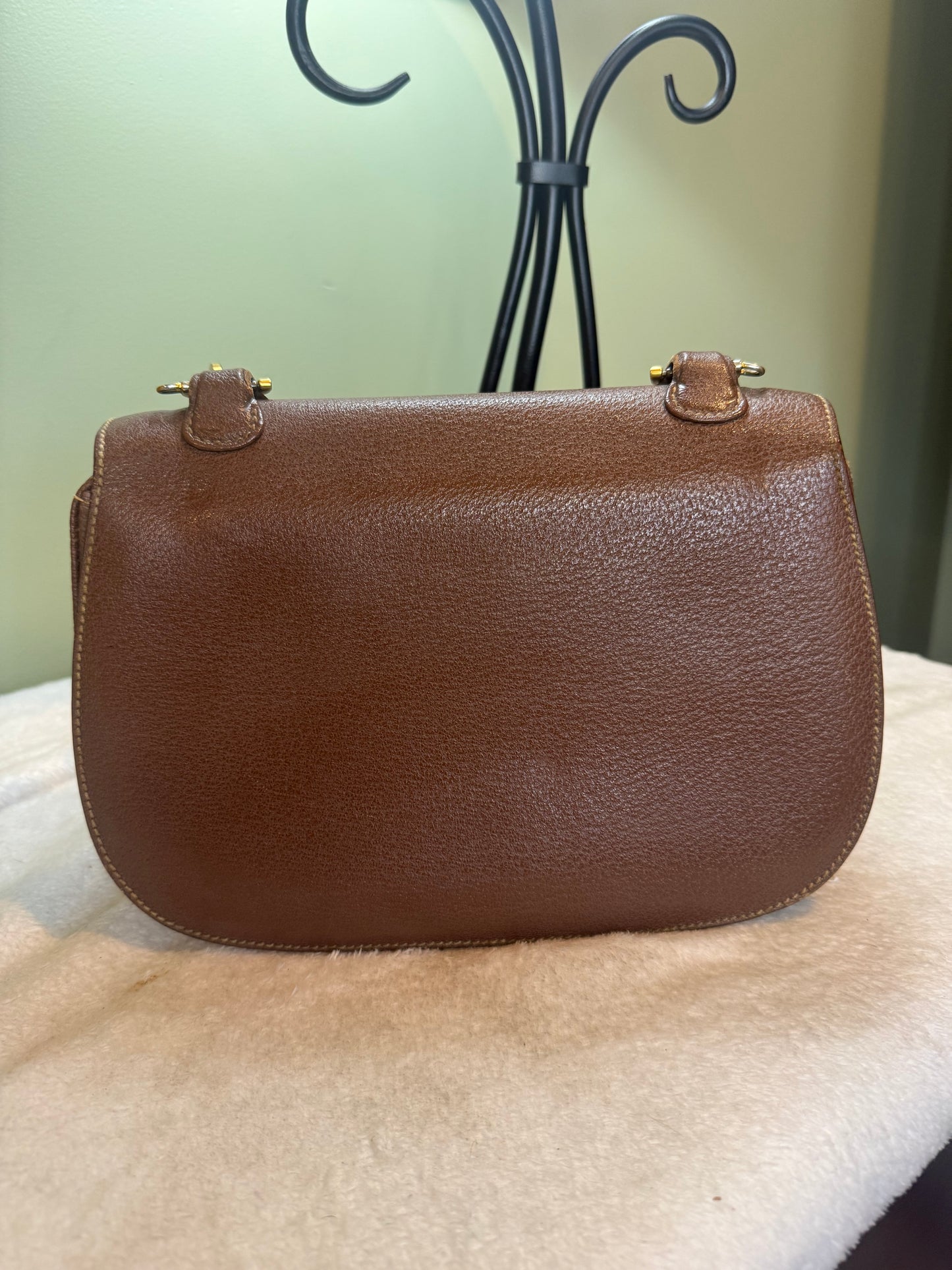 992. Gucci Chocolate Brown 1947 Bamboo Top Handle