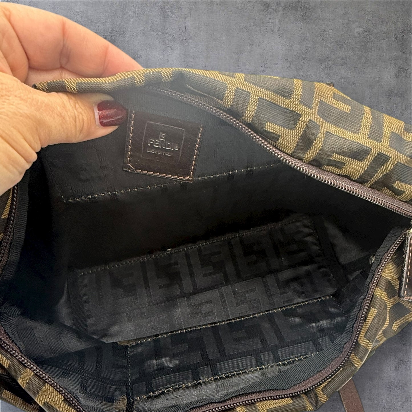 277. Fendi Zucca Authentic Roll Tote Bag