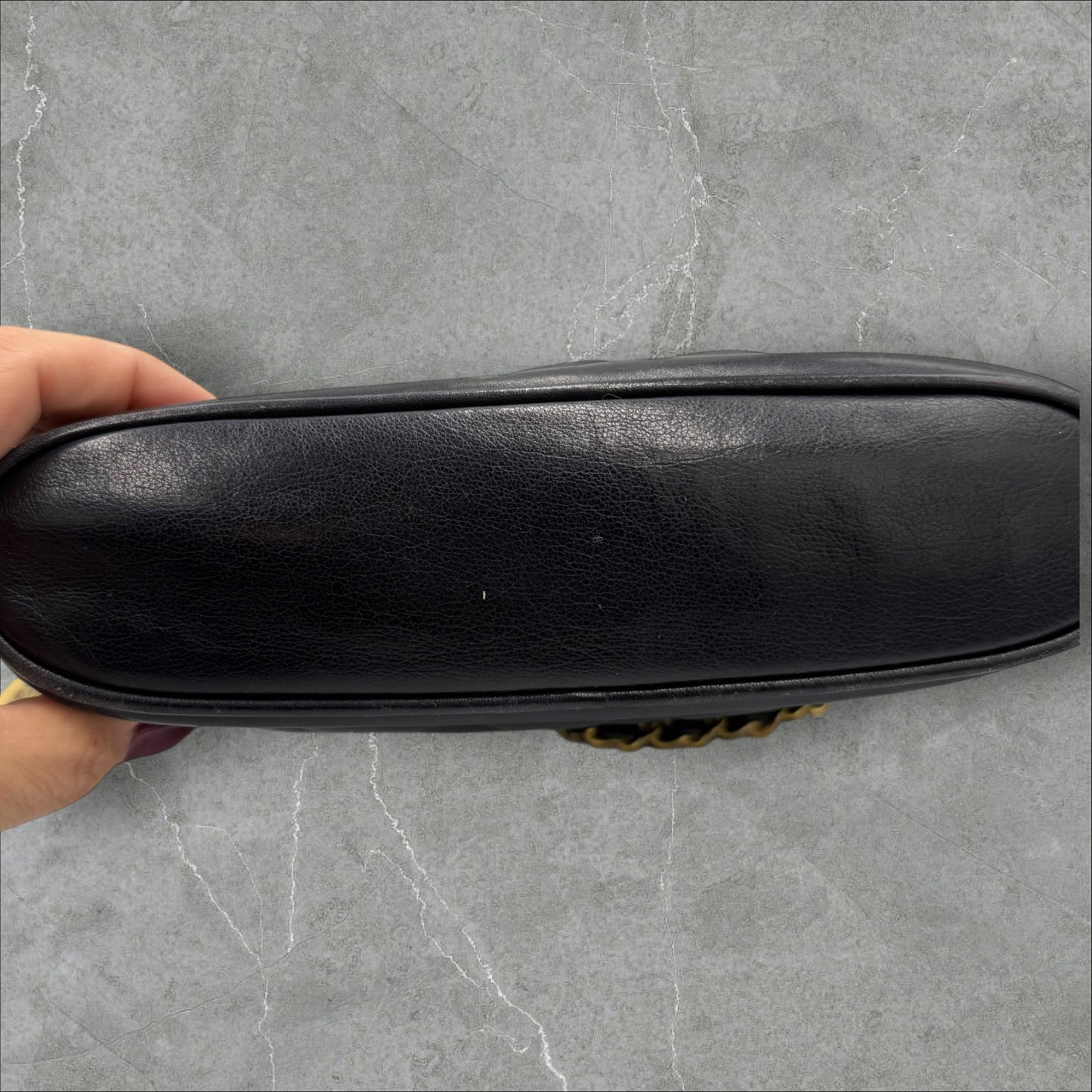 376. Chanel Navy Lambskin Vintage Shoulder Bag