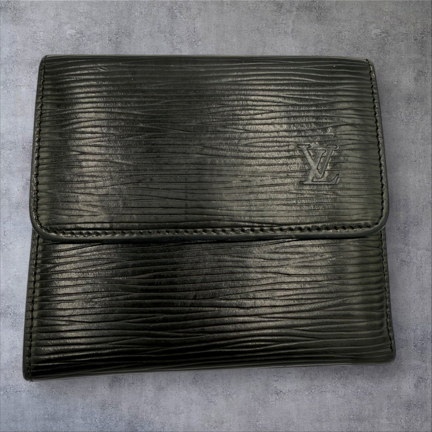 Louis Vuitton Black Epi Leather Elise Wallet