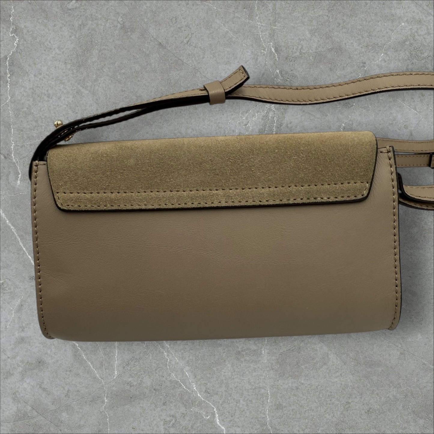 330. Chloe Faye Mini Shoulder/Crossbody In Grey Suede and Leather