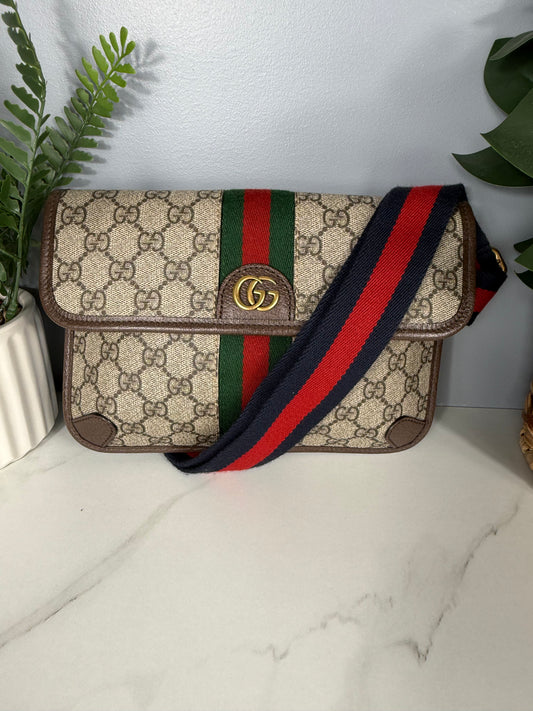 2262. Gucci Supreme Mono Web Ophidia Belt Bag