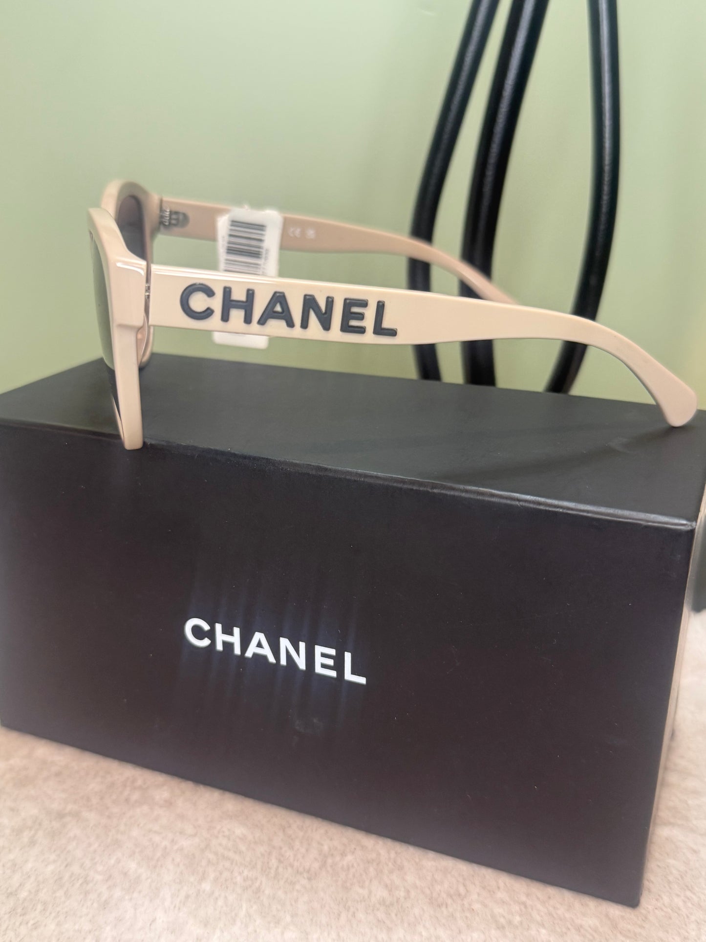 1028. Chanel Acetate Pantos Logo Sunglasses
