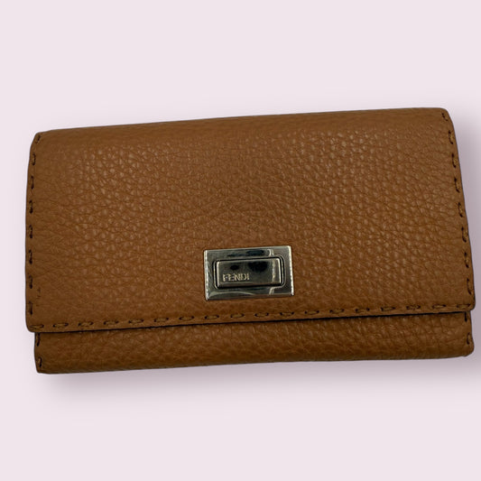 436. Fendi Brown Leather Peekaboo Wallet