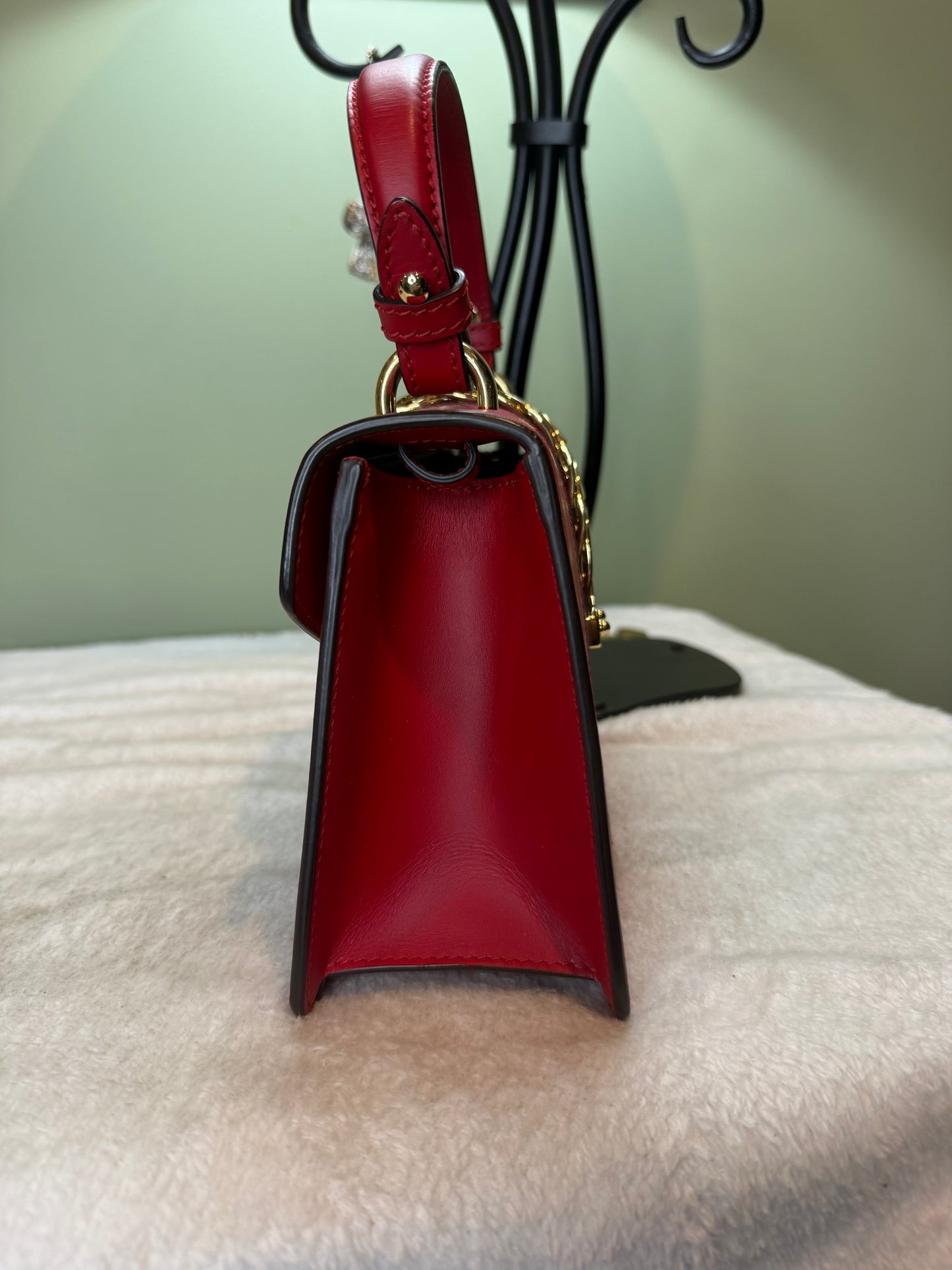 1108. Gucci Red Mini Sylvie Top handles with both Straps
