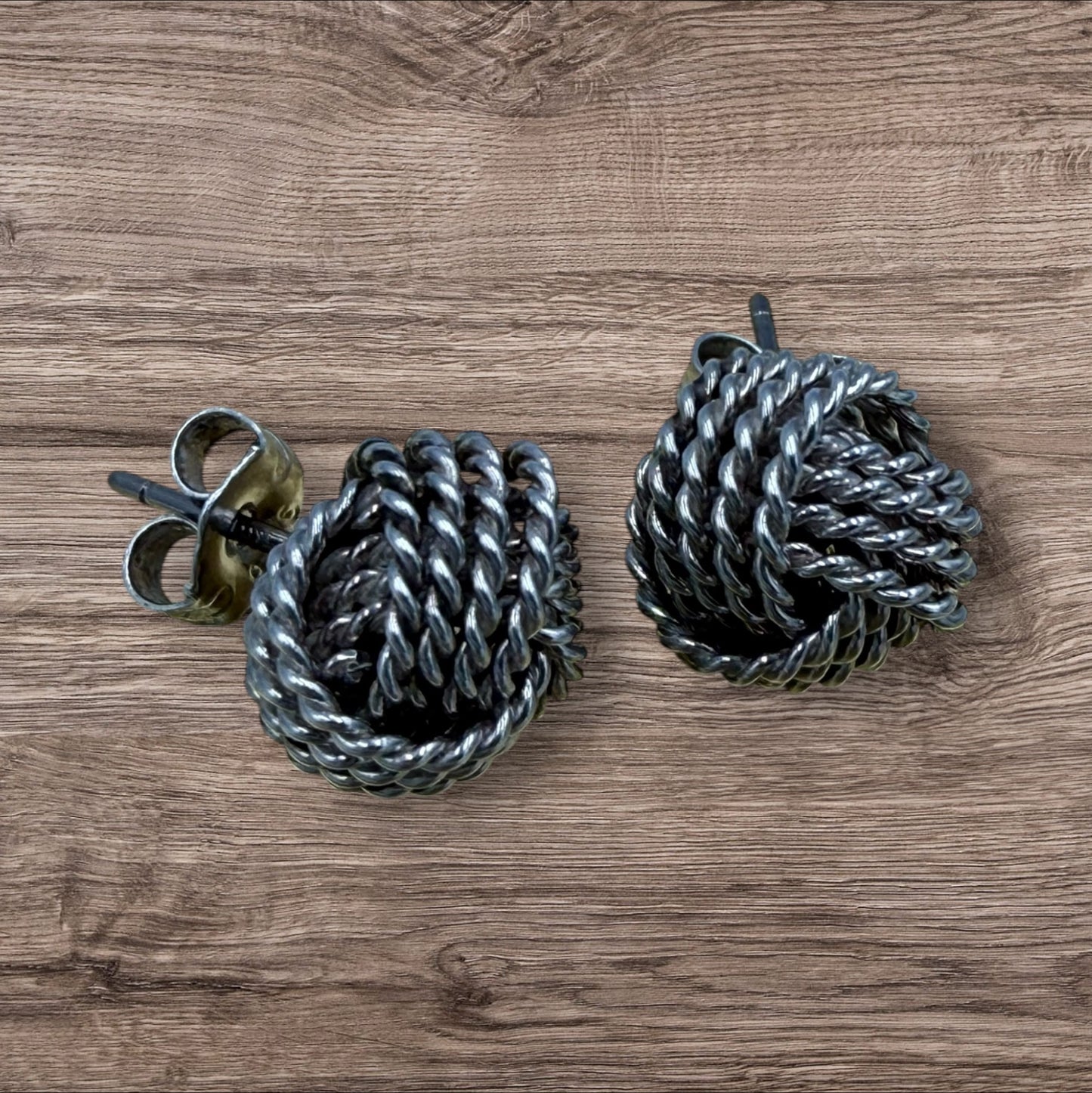 Tiffany & Co, Sterling Silver Twist Knot Earrings