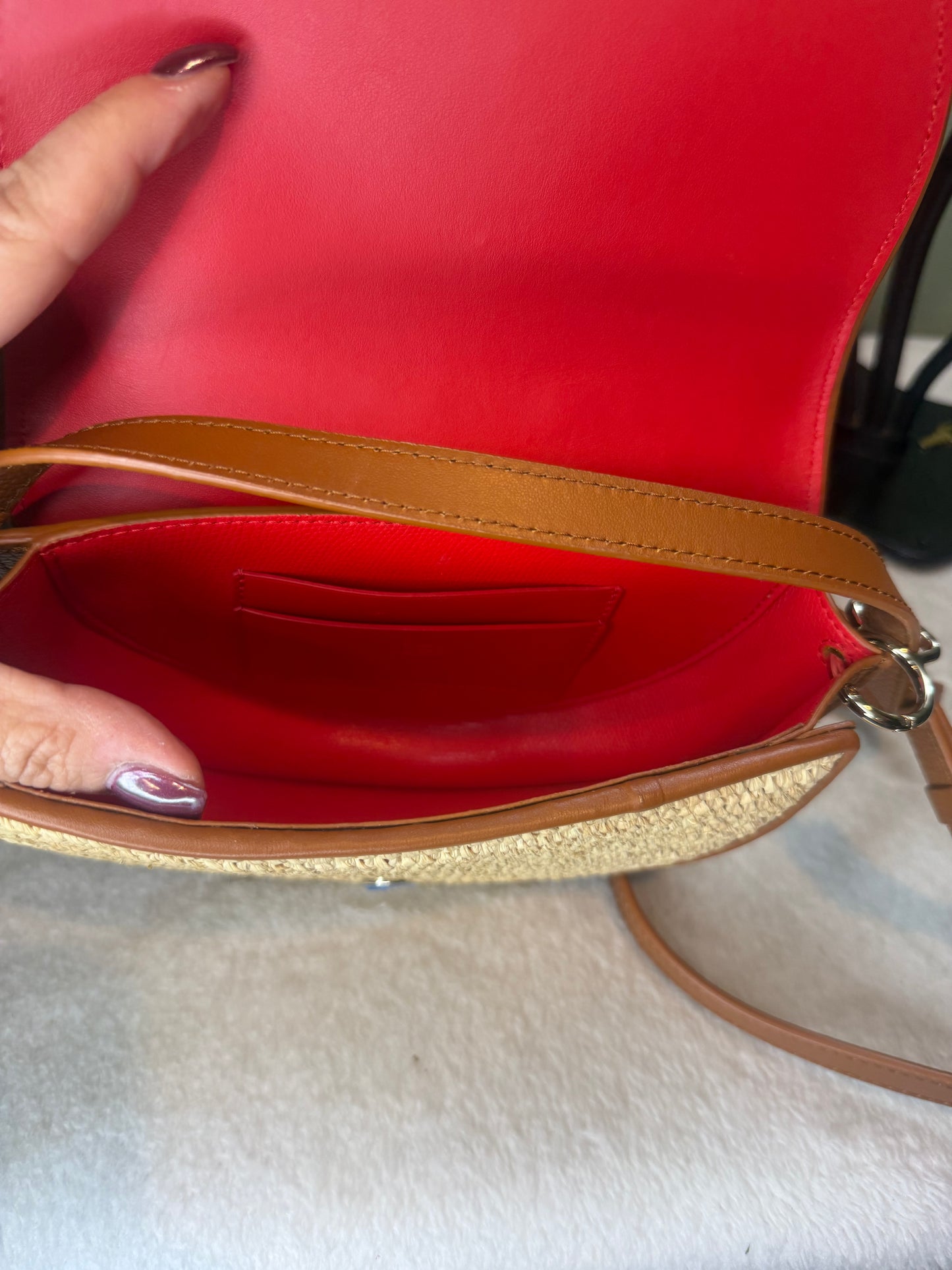 1282. Christian Louboutin By My Side Crossbody with Natural Raffia