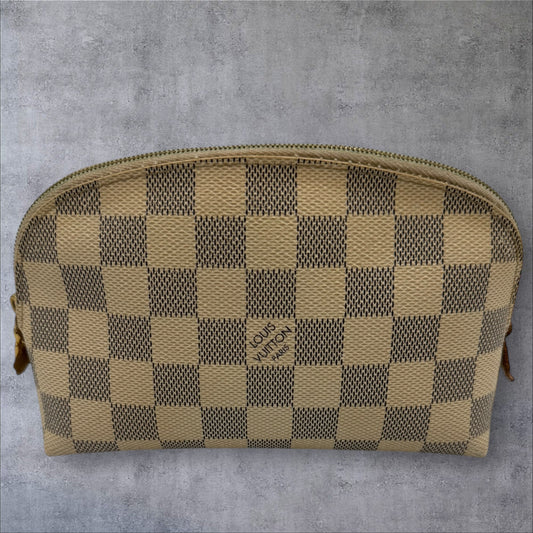 Louis Vuitton Damier Azur Pochette Cosmetic Pouch PM