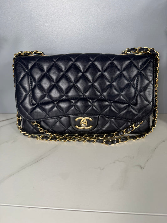 2220. Chanel Navy Mademoiselle Chic Quilted Flap Bag