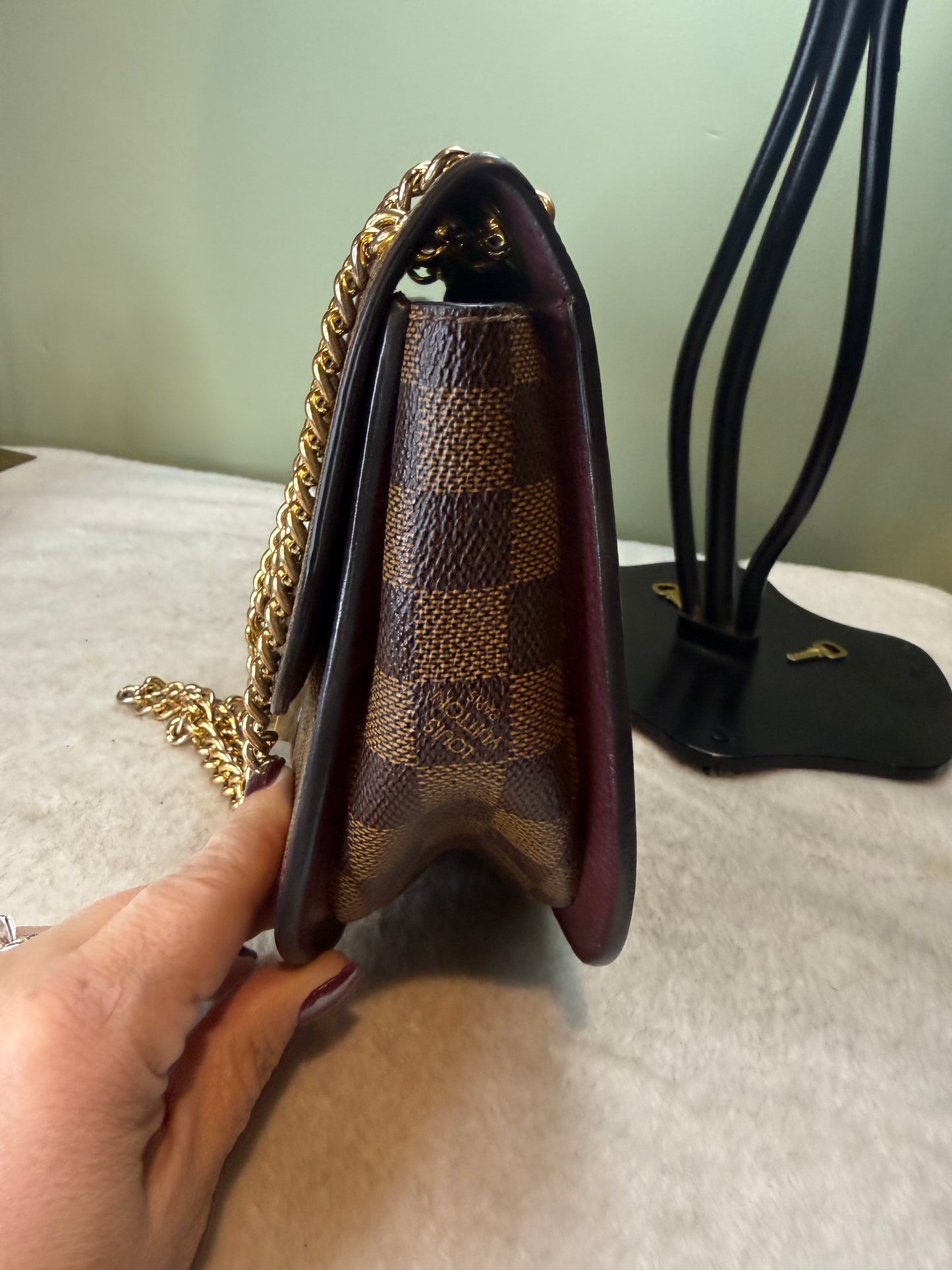 1311. Louis Vuitton Damier Ebene Wight with Bordeaux Inlay
