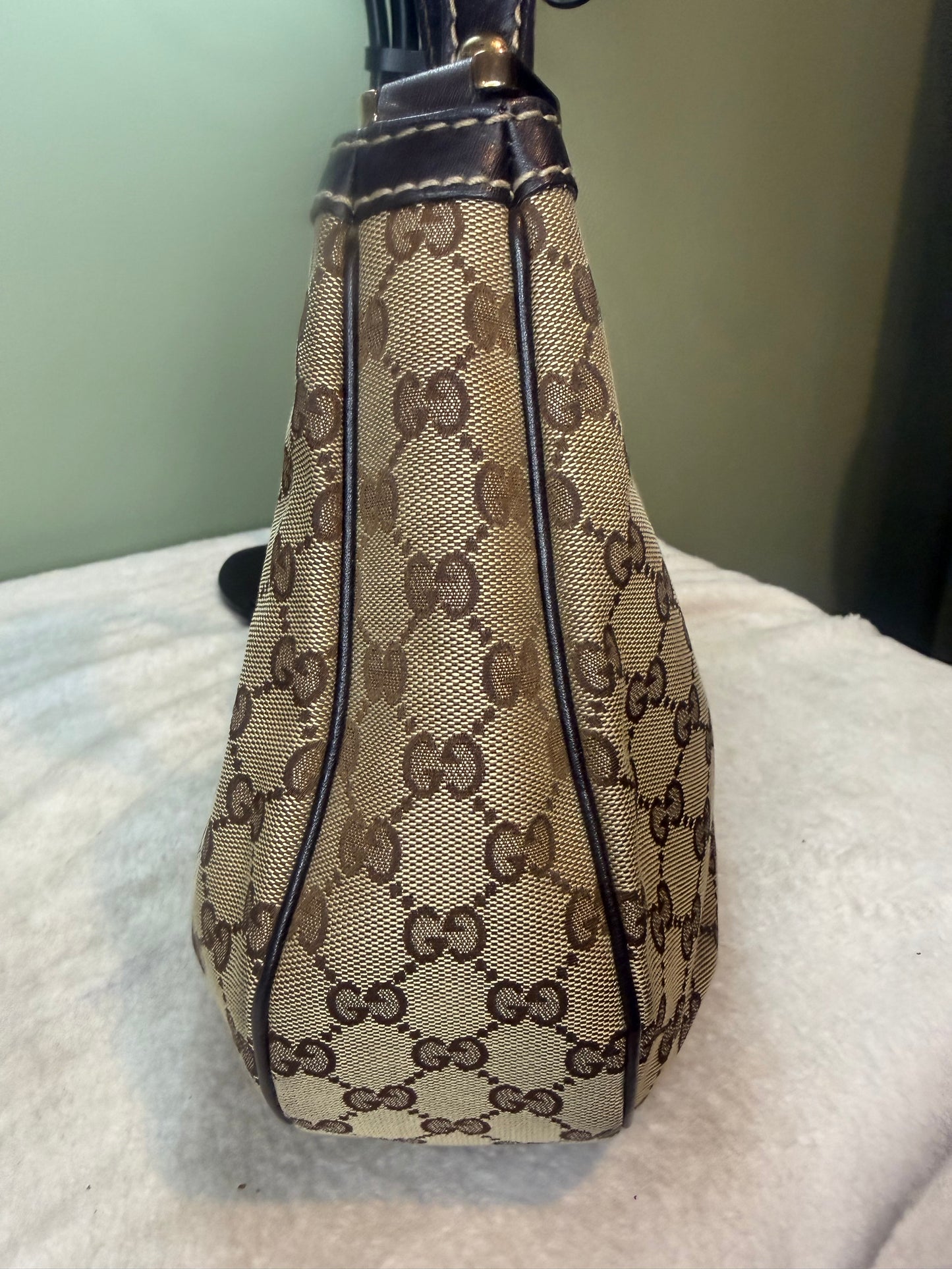 1464. Gucci GG Canvas New Ladies Web Hobo
