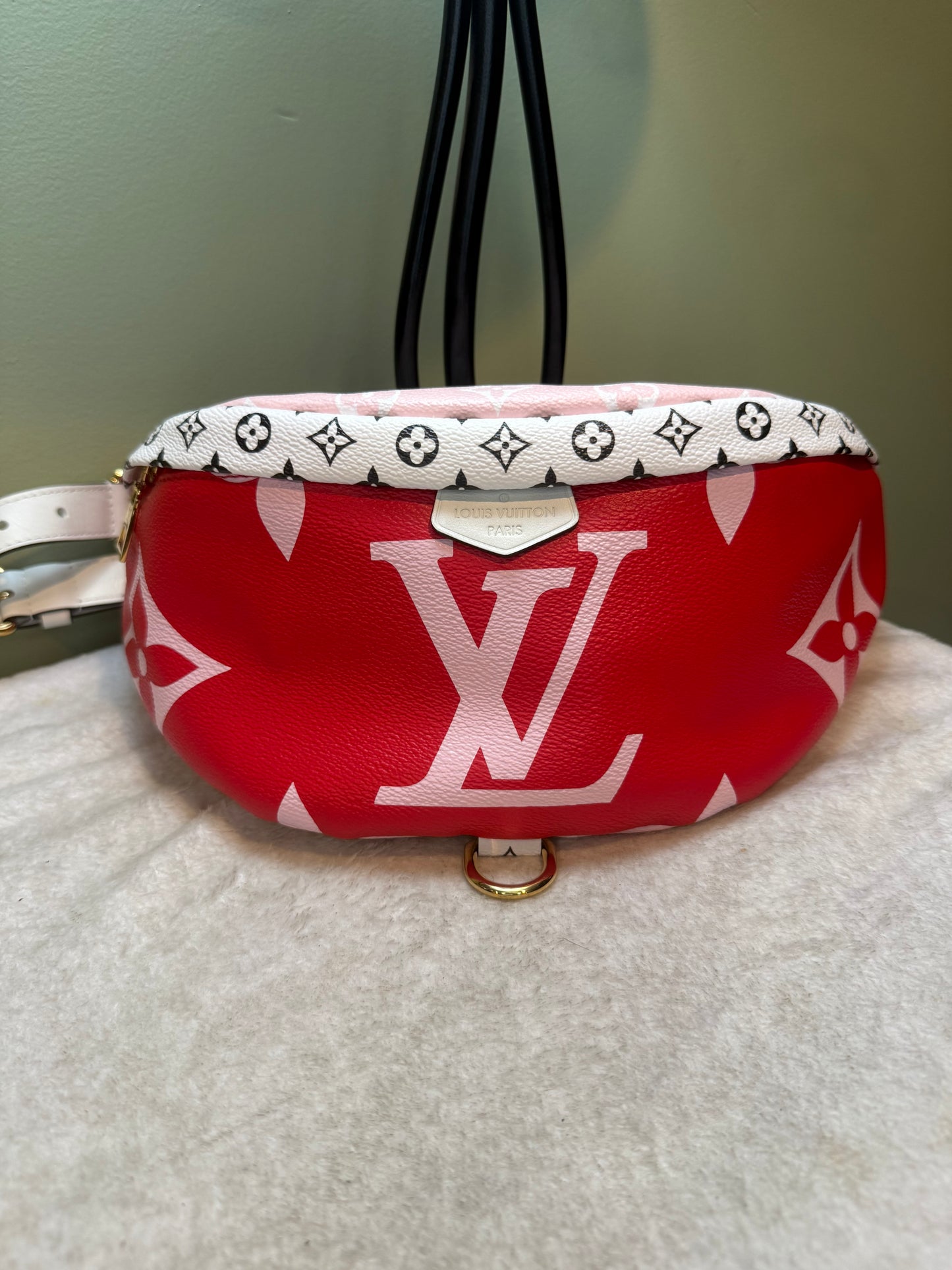 1612. Louis Vuitton Limited Edition Giant Monogram Bum Bag in Rouge Colorway