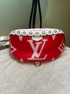 1612. Louis Vuitton Limited Edition Giant Monogram Bum Bag in Rouge Colorway