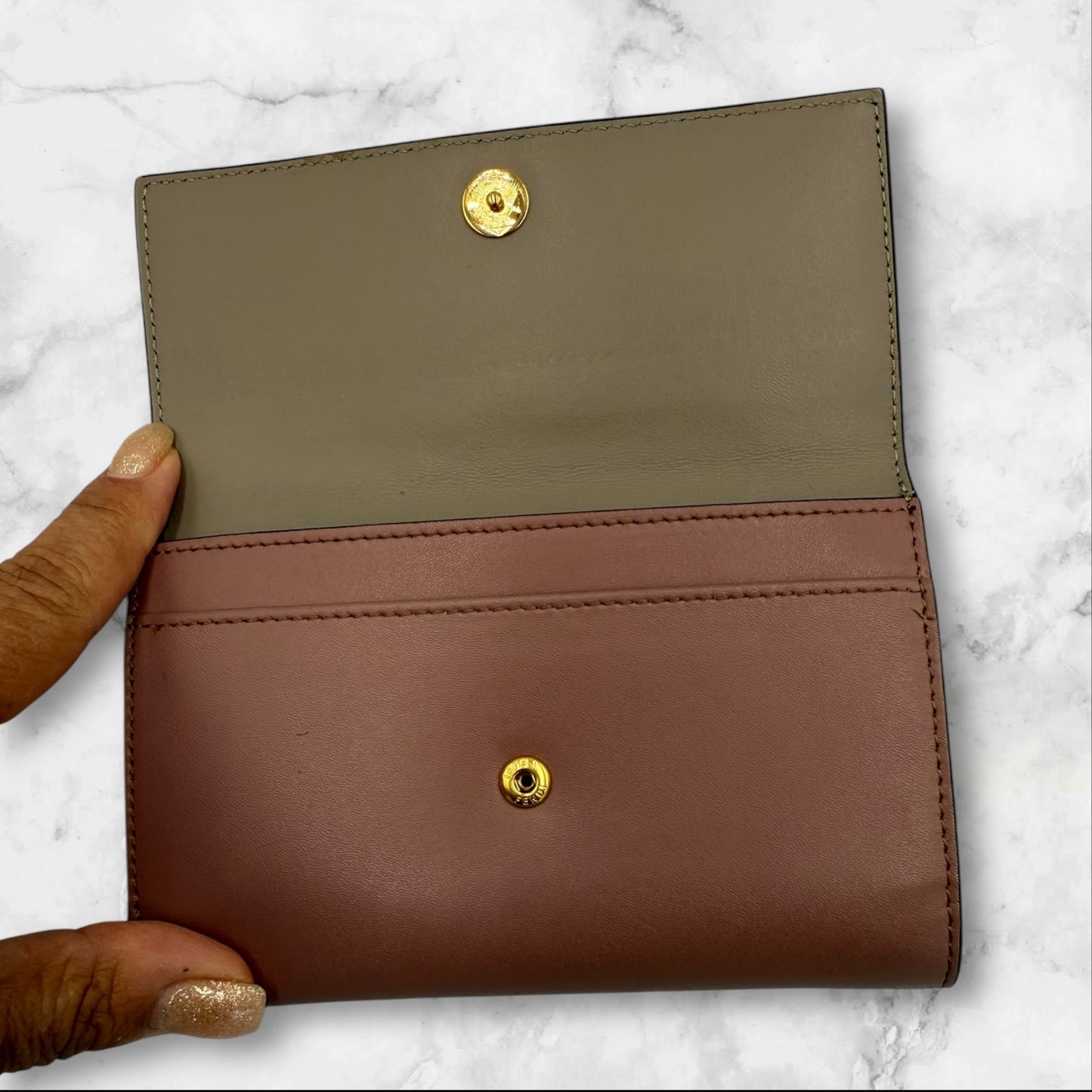 Fendi Compact Mauve Wallet