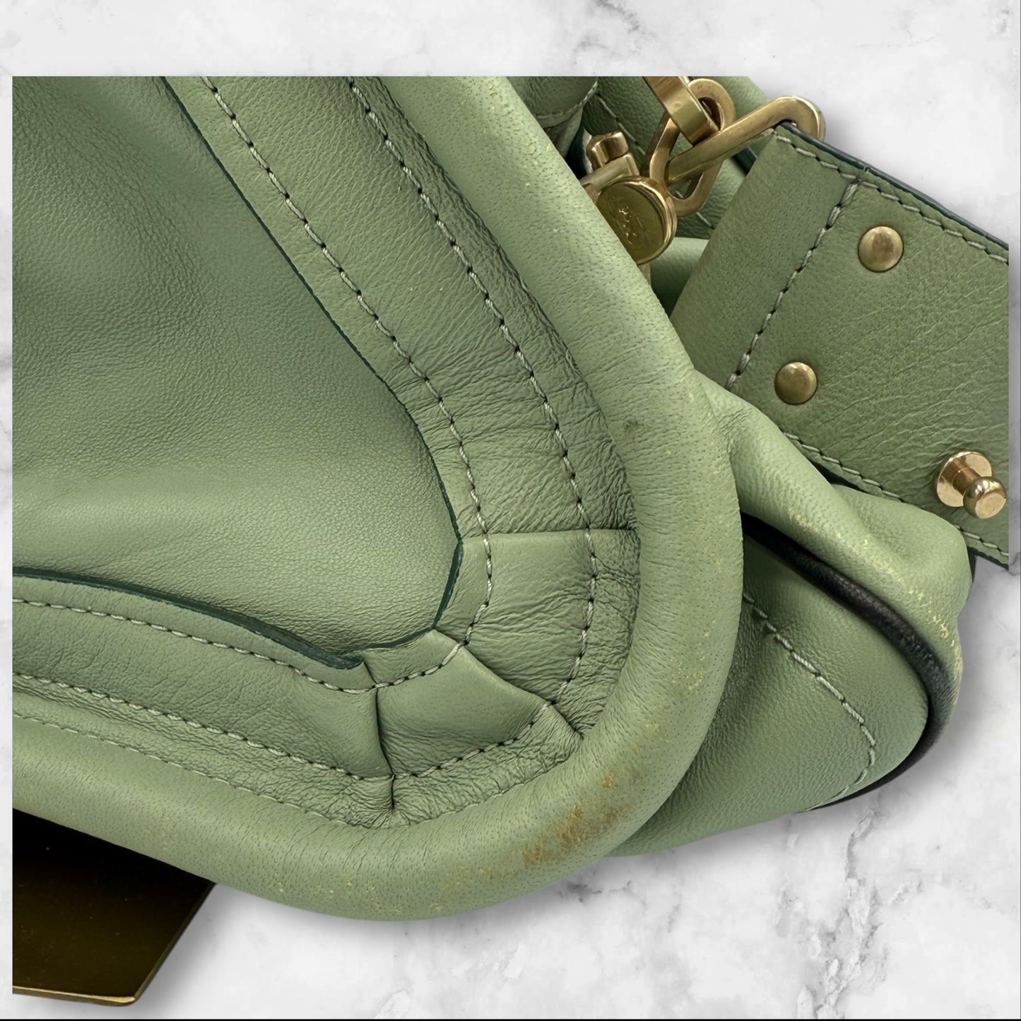Chloe Pastel Green Calfskin Paraty Bag