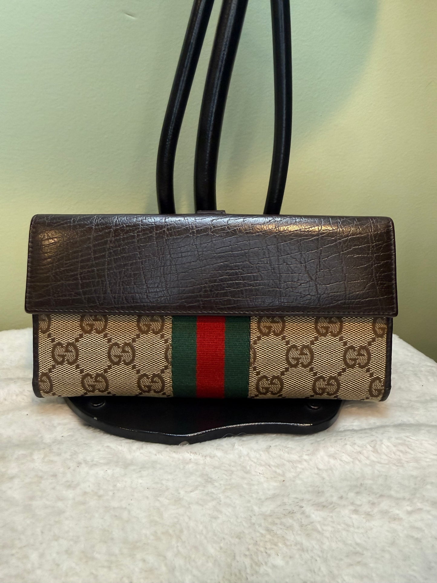 1599. Gucci Canvas Jackie Continental Wallet