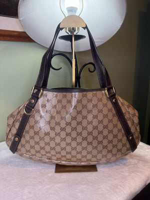 1757. Gucci GG Crystal Logo Monogram Abbey Shoulder Bag