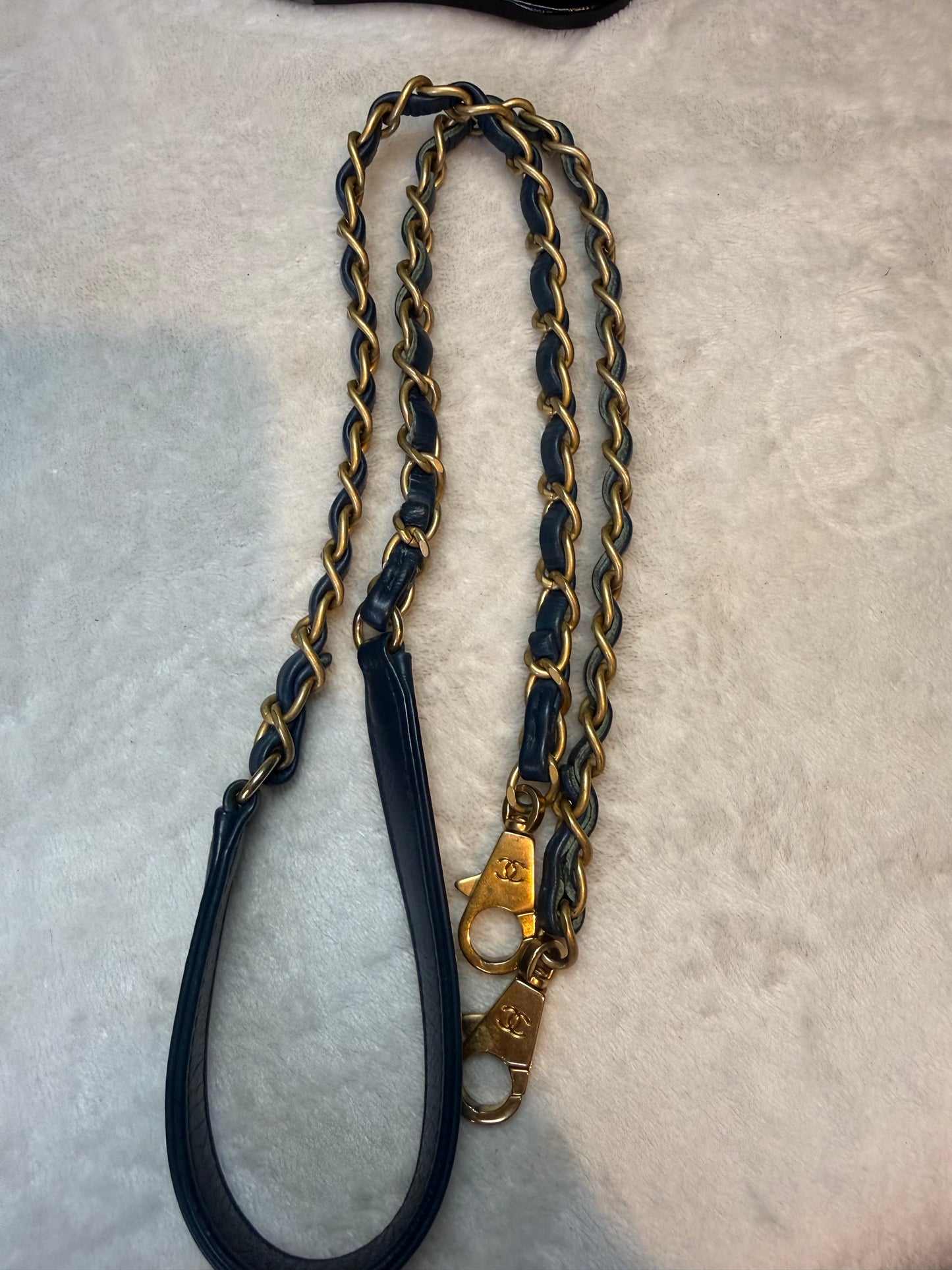 1898. Chanel Navy Crinkled Calfskin Lizard Medium Coco Top Handle Flat Bag
