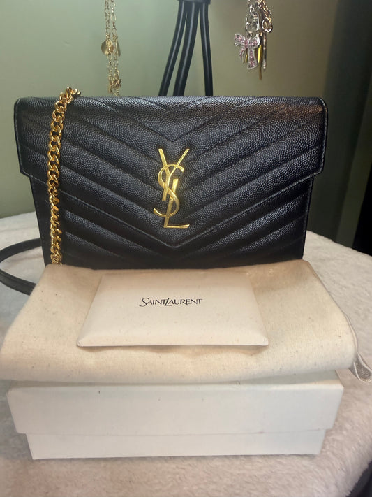 477. YSL Black and Gold Cassandra WOC