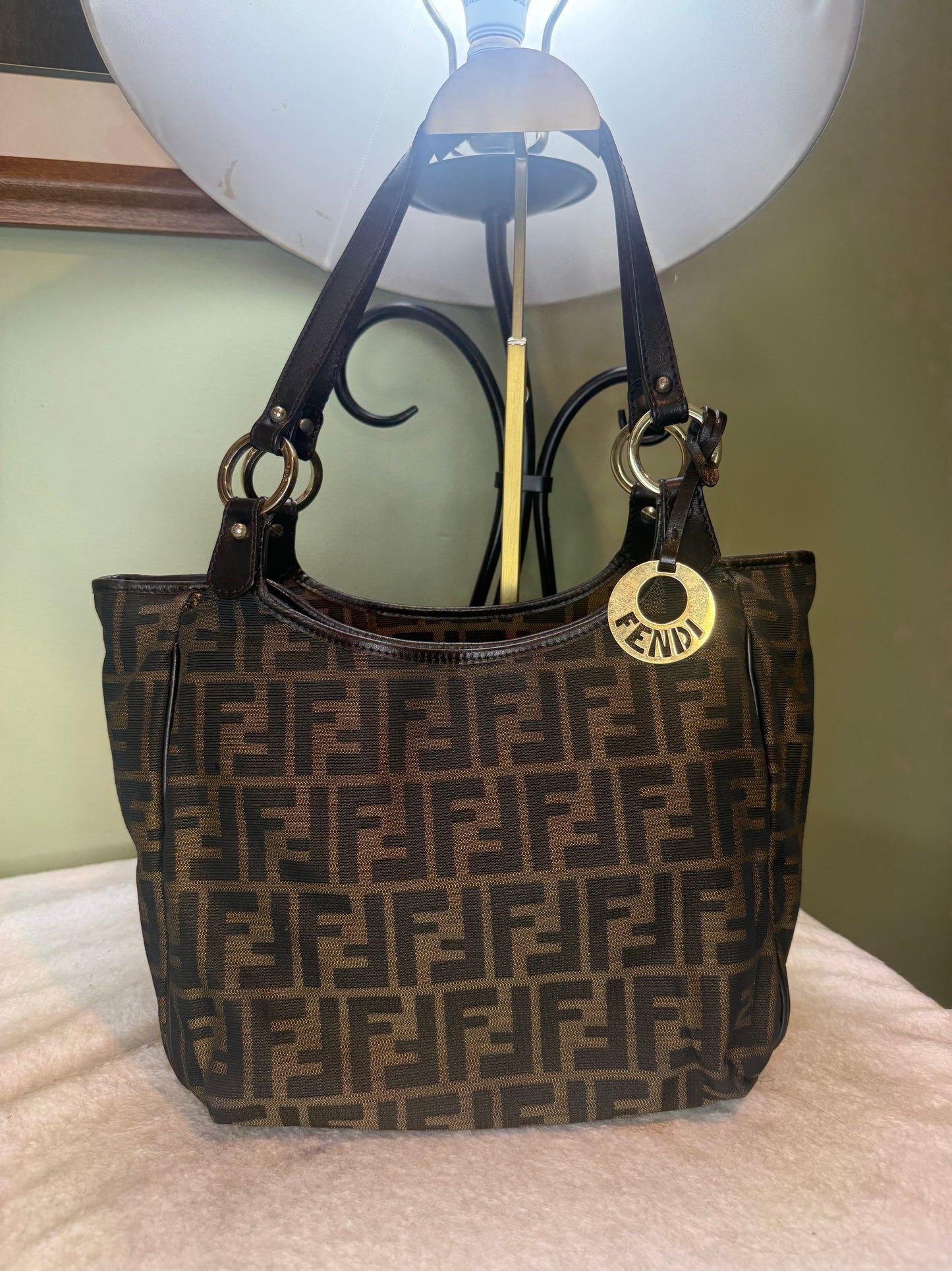 1491. Fendi Zucca Canvas Shoulder bag