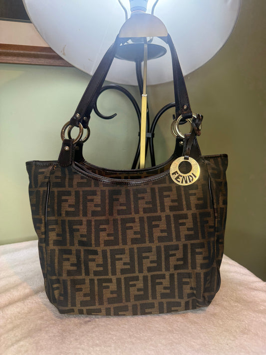 1491. Fendi Zucca Canvas Shoulder bag