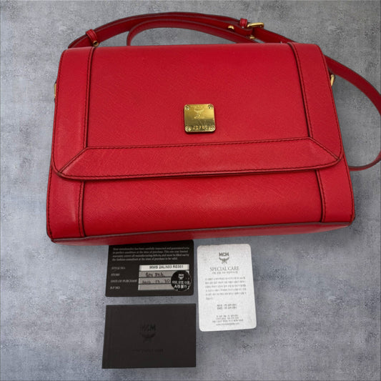 MCM Red Leather Crossbody bag