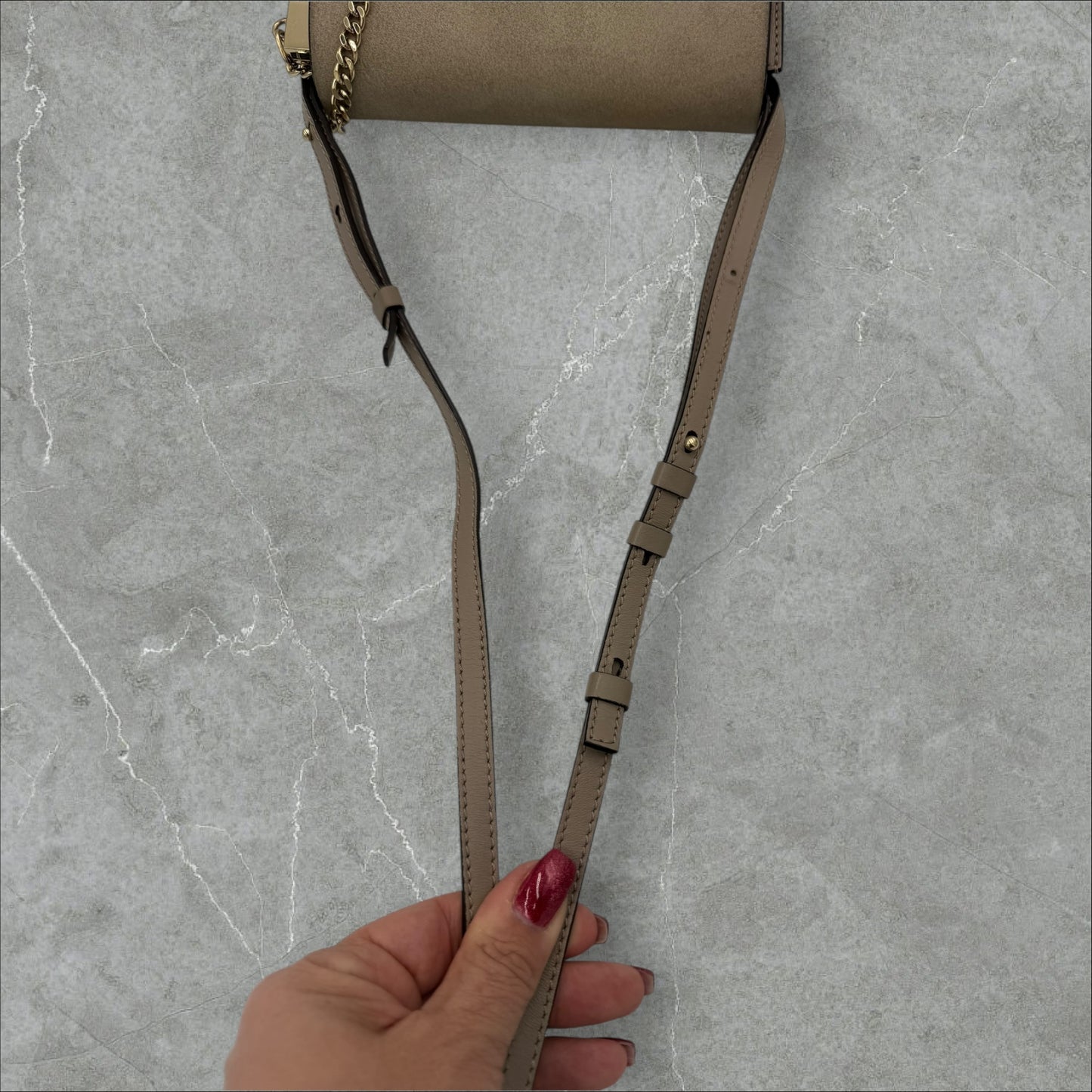 330. Chloe Faye Mini Shoulder/Crossbody In Grey Suede and Leather