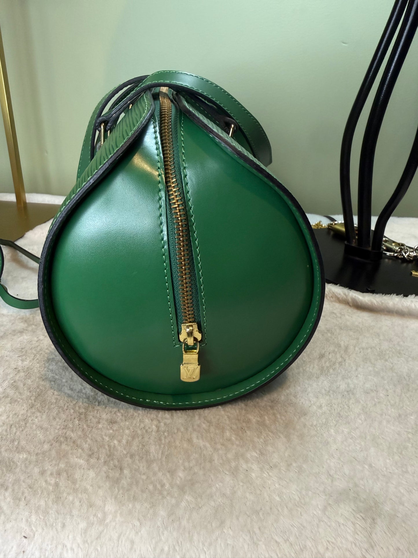 1201. Louis Vuitton Green Epi Soufflot Handbag