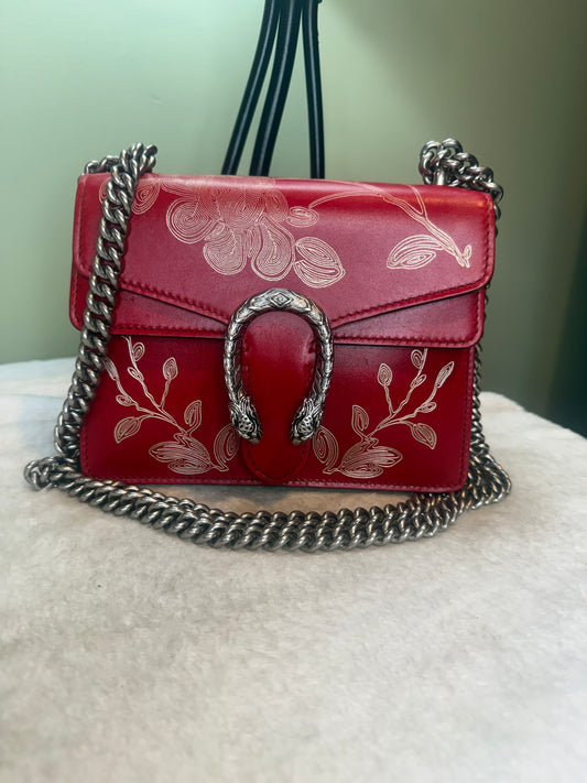 1059. Gucci Red Calfskin Chinese New Year Dionysus Limited Edition