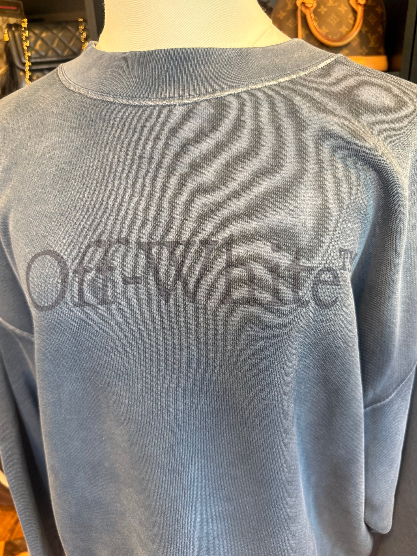 1631. Off White Laundry Skate Crewneck in Dark Sapphire