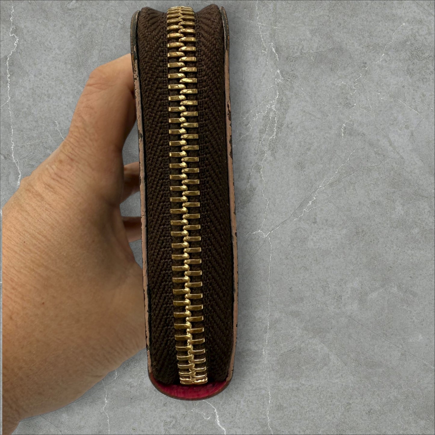 296. Louis Vuitton Monogram Portefeuille Zippy Clemence Blooming Flower