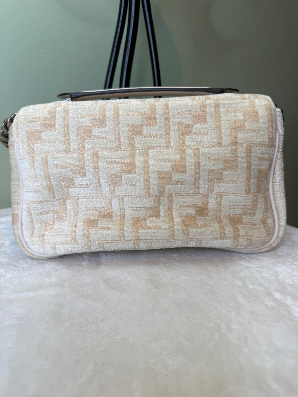 1999. Fendi Cream and Neutral Zucca FF Baguette