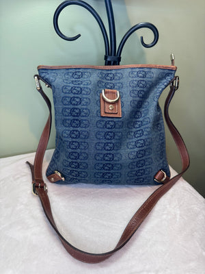 1715. Gucci GG Denim Abbey Messenger