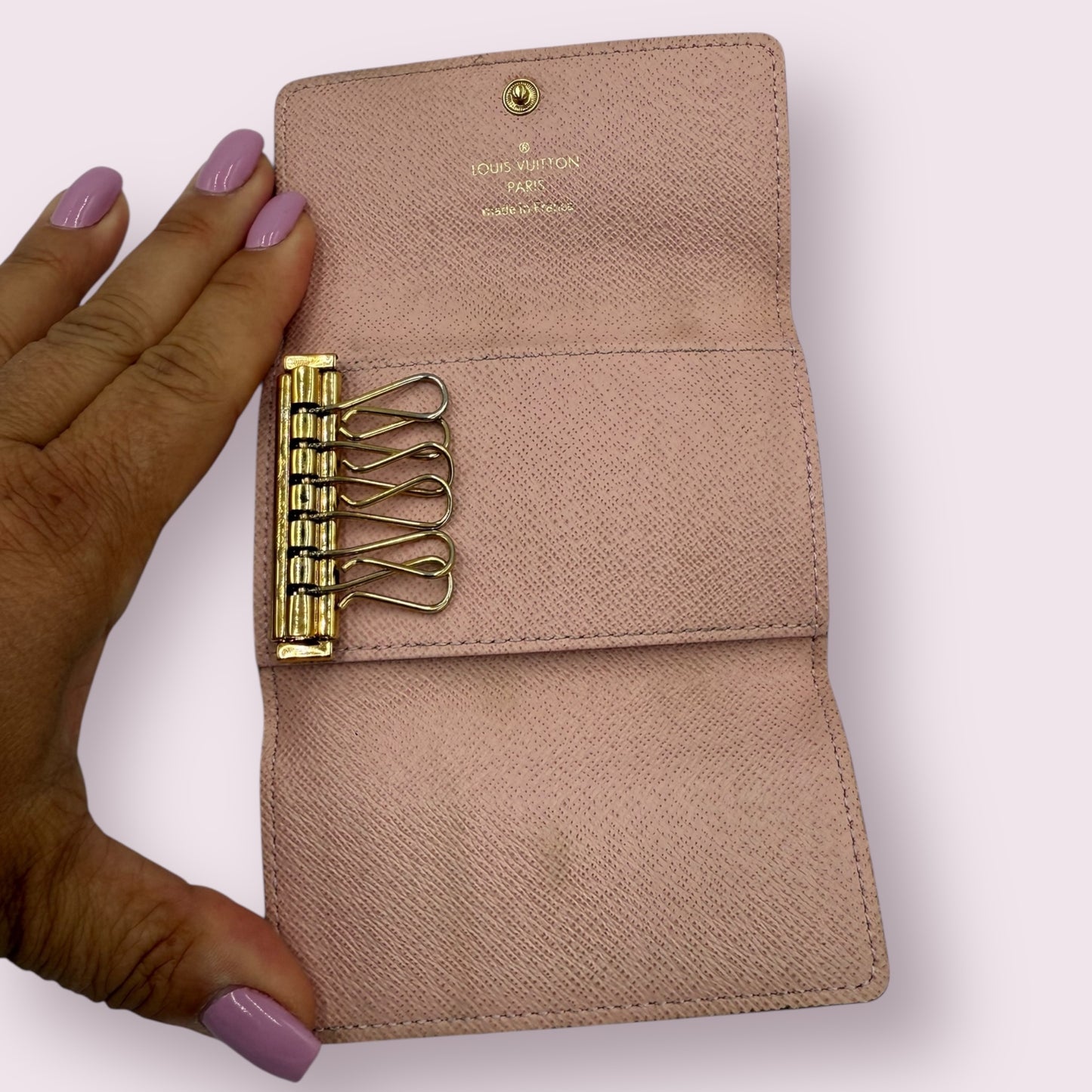 Louis Vuitton Damier Ebene Key holder with Pink Ballerine