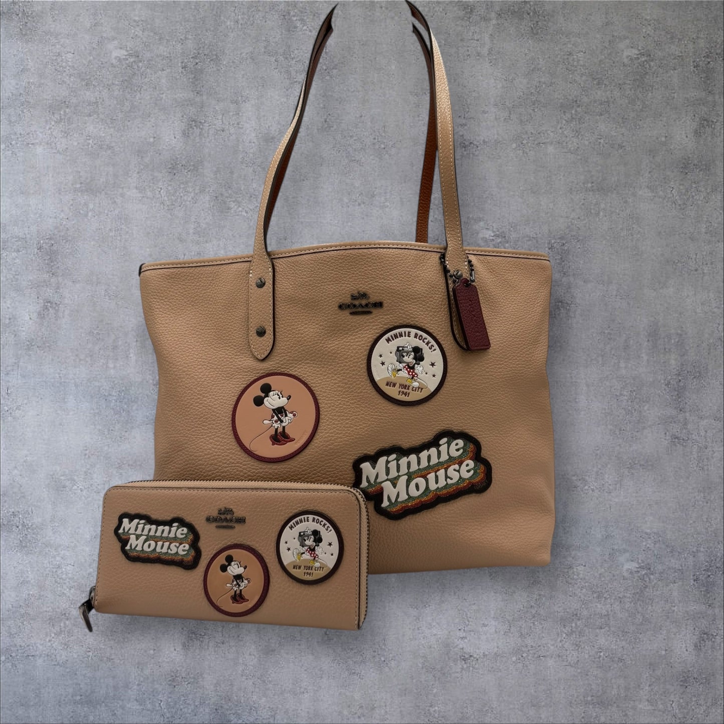 Special Edition Coach Minnie Mouse Tote Bag with Wallet bundle
